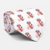 サンタのスノーバードフラミンゴ ネクタイ (ロール)