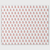 サンタのスノーバードフラミンゴ ラッピングペーパー (フラット)