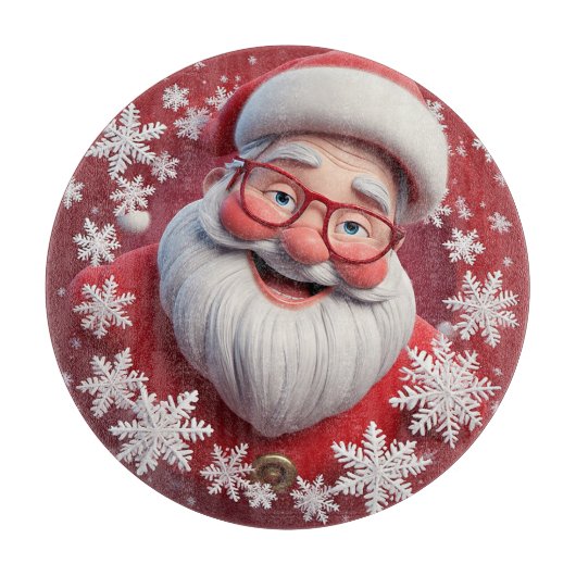 🎅 サンタのスノーフレーク ジョイ ホームスタイル 🎄 カッティングボード (正面)