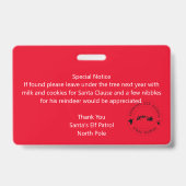 サンタのスライド特別許可バッジ（子供用） バッジ (裏面)