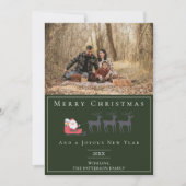 サンタのスリーのクリスマスフォト |緑 シーズンカード (正面)