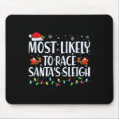 サンタのスリー家族のクリスマスパージを競う可能性が高い マウスパッド (正面)