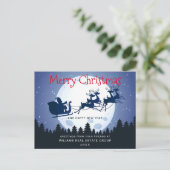 サンタのスレイ クリスマス ホリデー 法人向けグリーティング ポストカード (スタンド正面)