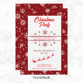 サンタのスレイ＆スノーフレークのクリスマスパーティー 招待状