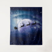 サンタのスレイ | ファンタジーギャラクシー クリスマスナイトスカイ タペストリー (正面)