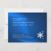 サンタのスレイ ブルー クリスマスパーティー招待状 招待状 (裏面)