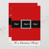 サンタのスーツのクリスマスの招待状、Ho! 、Ho! 、Ho! 招待状 (正面/裏面)