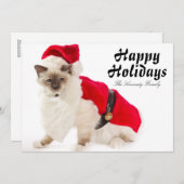 サンタのスーツのBirman猫 シーズンカード (正面/裏面)
