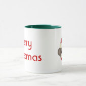 サンタのソックス猿のクリスマスのマグ マグカップ (中央)