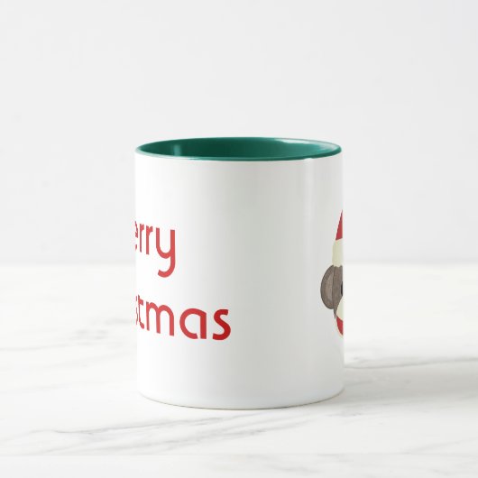 サンタのソックス猿のクリスマスのマグ マグカップ (中央)
