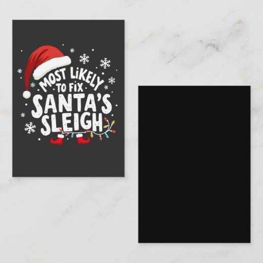 サンタのソリのクリスマスを直す可能性が高い ノートカード (正面/裏面)