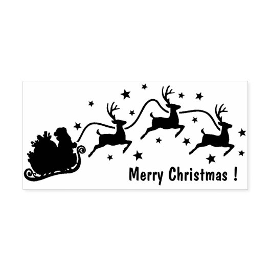 サンタのソリのクリスマスゴムのスタンプ ラバースタンプ (インプリント)