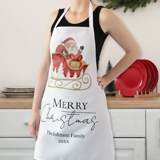 サンタのソリのクリスマス エプロン