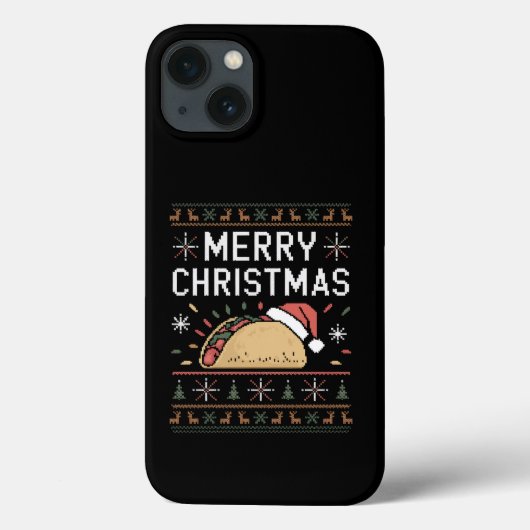 サンタのタコス クリスマス電飾 ださいクリスマスセーター Case-Mate iPhoneケース (裏面)