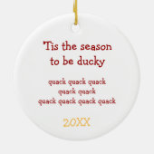 サンタのダッキーのクリスマスのオーナメント セラミックオーナメント (裏面)