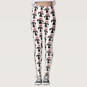 サンタのダックスフントのクリスマスパターン レギンス (正面)