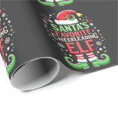 サンタのチアリーティングお気に入りの小妖精や小人ファミリーマッチング ラッピングペーパー (ロールコーナー)