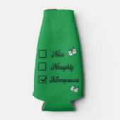 サンタのチェックリスト – ニース、いけな閉経期 ボトルクーラー (正面)