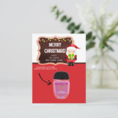 サンタのチョークボード、パーソナライズされたギフトカード 招待状 (スタンド正面)