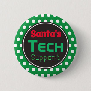 サンタのテクニカルサポートのクリスマスボタンピン 缶バッジ