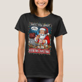 サンタのテクニカルサポート_ クリスマスを再起動する面白いデザイン  Tシャツ (正面)