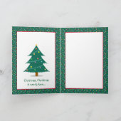 サンタのテディー・ベアの孫娘のクリスマスカード シーズンカード (内部)