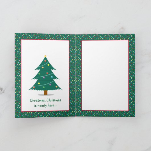 サンタのテディー・ベアの孫娘のクリスマスカード シーズンカード (内部)