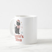 サンタのディーバ クリスマスの可愛い猫 コーヒーマグカップ (正面左)
