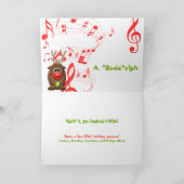 サンタのトナカイおもしろいクリスマスグリーティングカード シーズンカード (内部)