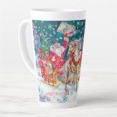 サンタのトナカイが引くそりを使ったクリスマスパーティ カフェラテマグ (左アングル)