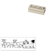 サンタのトナカイそり子供のクリスマスDIY ラバースタンプ (押印)