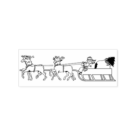 サンタのトナカイそり子供のクリスマスDIY ラバースタンプ (インプリント)