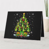 サンタのトナカイとエルフとアリゲーターのクリスマスツリー ライト カード (裏面)