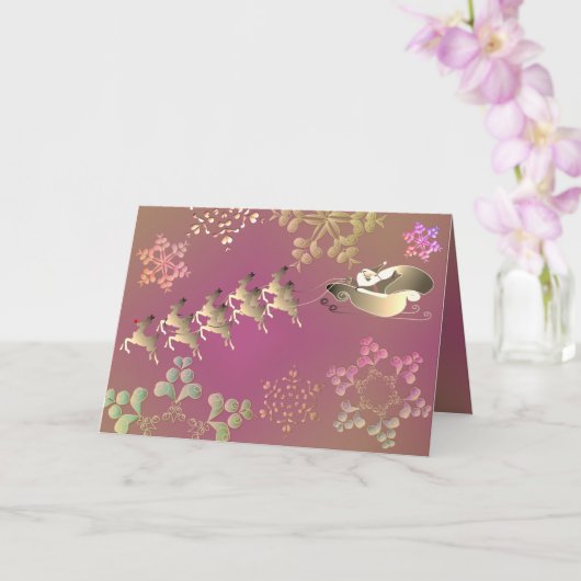 サンタのトナカイとスノーフレーク・カード カード (蘭)