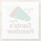 サンタのトナカイに大声で叫ぶ ガラスコースター (裏面)