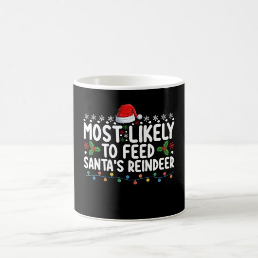 サンタのトナカイに餌やりする確率が最も高いクリスマス コーヒーマグカップ (中央)