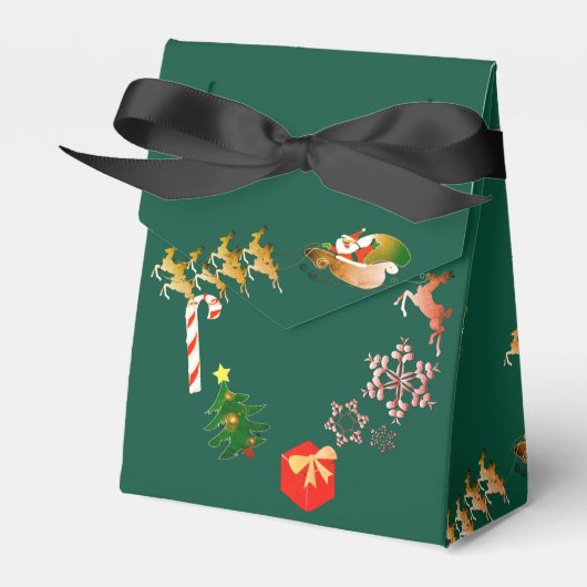 サンタのトナカイのクリスマスのお願い箱 フェイバーボックス (正面サイド)