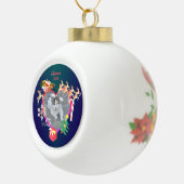 サンタのトナカイの写真ハートフレームのセラミック装飾 セラミックボールオーナメント (右)