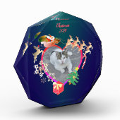 サンタのトナカイの写真ハート枠 フォトブロック (左)