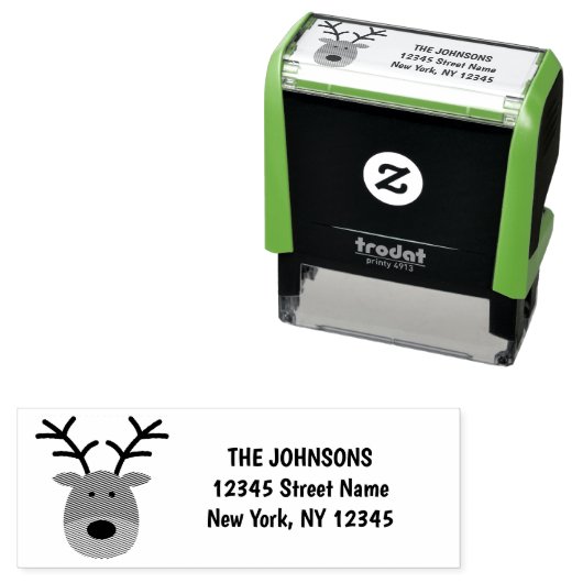 サンタのトナカイの自己インキング差出人住所スタンプ セルフインキングスタンプ (インサイチュ)