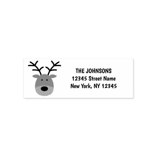 サンタのトナカイの自己インキング差出人住所スタンプ セルフインキングスタンプ (デザイン)