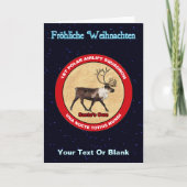 サンタのトナカイの艦隊- Fröhliche Weihnachten シーズンカード (正面)