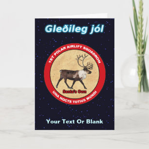 サンタのトナカイの艦隊- Gleðileg Jól シーズンカード