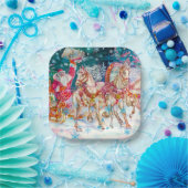 サンタのトナカイの雪のクリスマスイブパーティー ペーパープレート (パーティー)