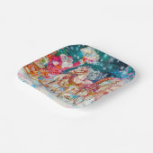 サンタのトナカイの雪のクリスマスイブパーティー ペーパープレート (傾斜あり)