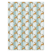 サンタのトナカイランニングのクリスマス テーブルクロス (正面)