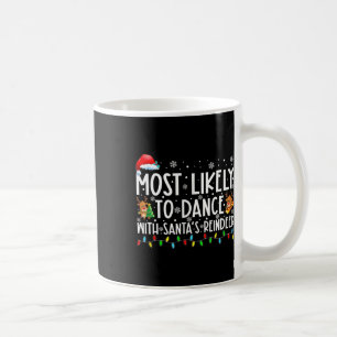 サンタのトナカイ一家と踊る可能性が最も高い コーヒーマグカップ