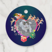 サンタのトナカイ写真クリスマスフォイルメッセージカード フェイバータグ (裏面)