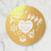 サンタのトナカイ写真クリスマスフォイルメッセージカード フェイバータグ (正面)