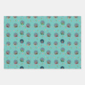 サンタのトナカイ模様ラッピング紙フラットシート ラッピングペーパーシート (正面)